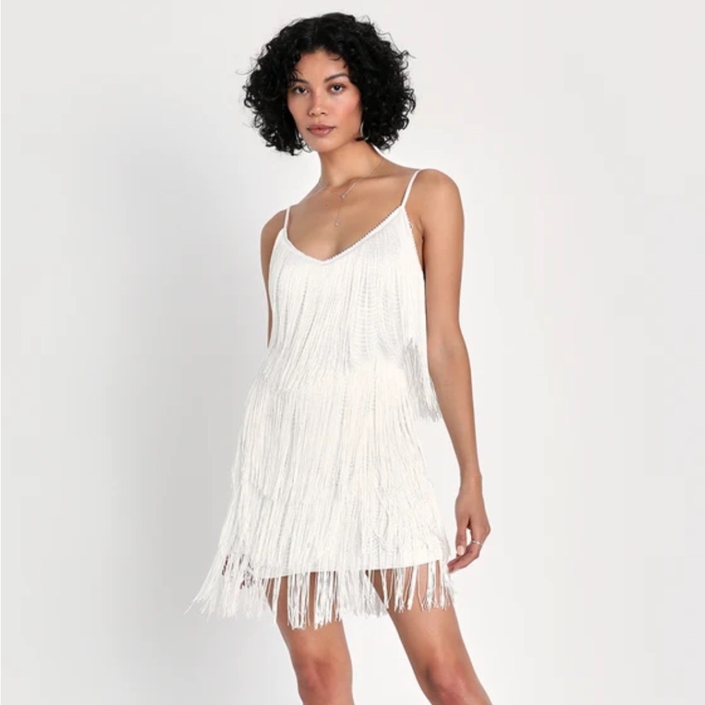 NWT Lulus Get in the Groove White Sequin Dress